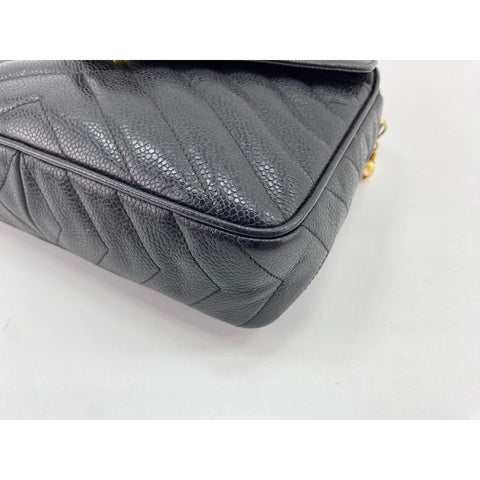 CHANEL Chevron Shoulder Bag black WS33867