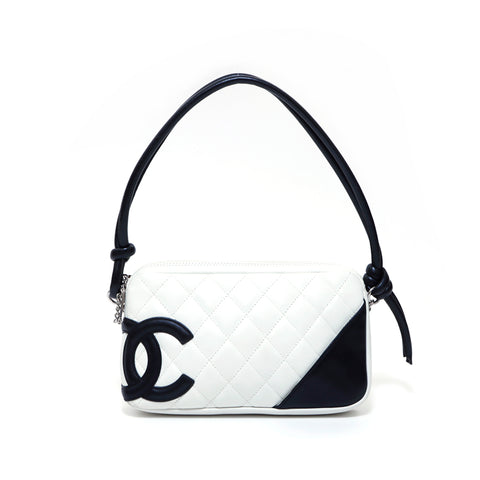 Chanel Cambon Accessory Pouch 2003-2004 Pouch White WS3386