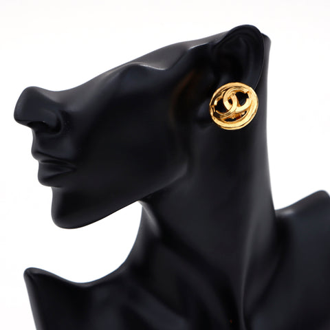 Chanel Coco Mark 1994 Earrings GP Gold WS3389