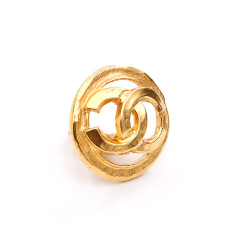 Chanel Coco Mark 1994 Earrings GP Gold WS3389