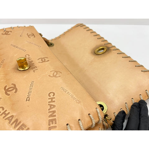 CHANEL Big Mato Lasse Shoulder Bag beige WS33913
