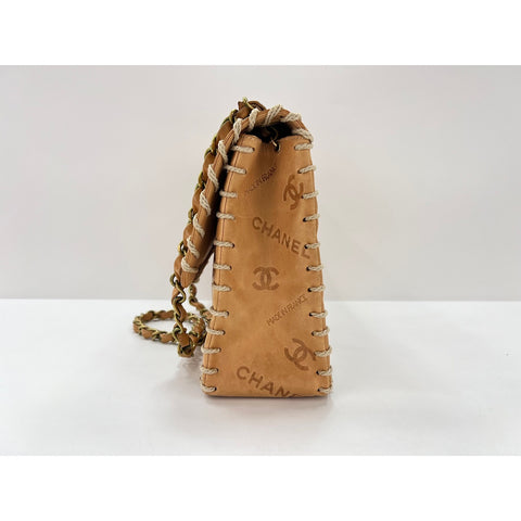 CHANEL Big Mato Lasse Shoulder Bag beige WS33913