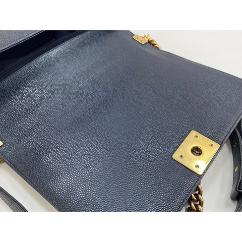 CHANEL Boy Chanel Large Shoulder Bag Navy WS33957