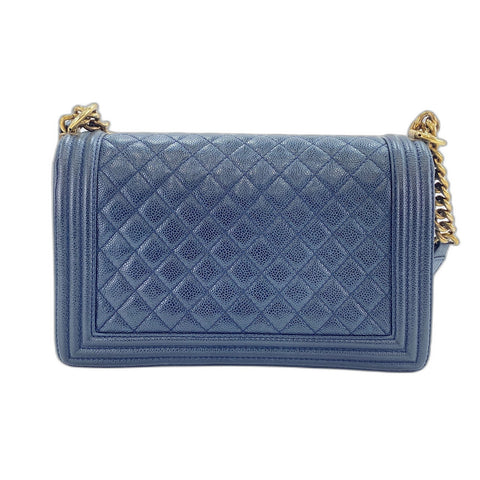 CHANEL Boy Chanel Large Shoulder Bag Navy WS33957