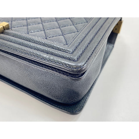 CHANEL Boy Chanel Large Shoulder Bag Navy WS33957