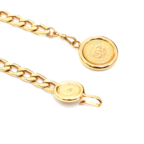 Chanel Coco Mark Chain Gürtel 1990 Belt GP Gold WS3395