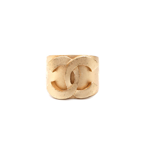 Chanel Coco Mark Size 14 2001 Ring GP Gold WS3396