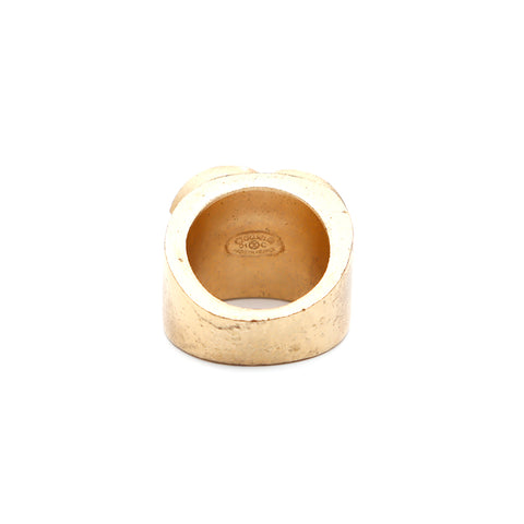 Chanel Coco Mark Size 14 2001 Ring GP Gold WS3396