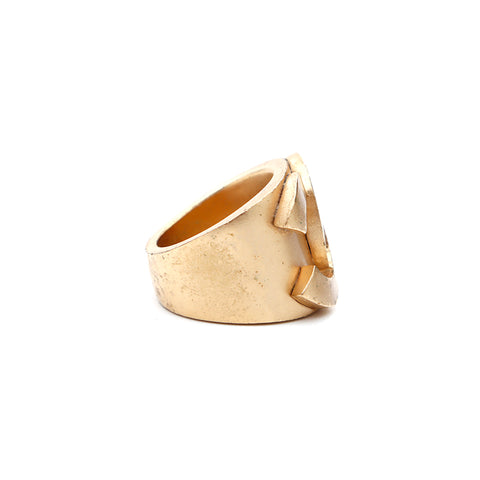 Chanel Coco Mark Size 14 2001 Ring GP Gold WS3396