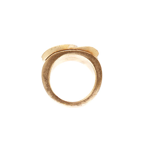 Chanel Coco Mark Size 14 2001 Ring GP Gold WS3396