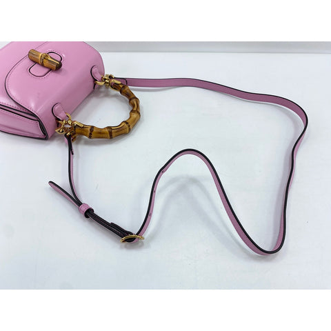 GUCCI Bamboo Handbag pink WS33994