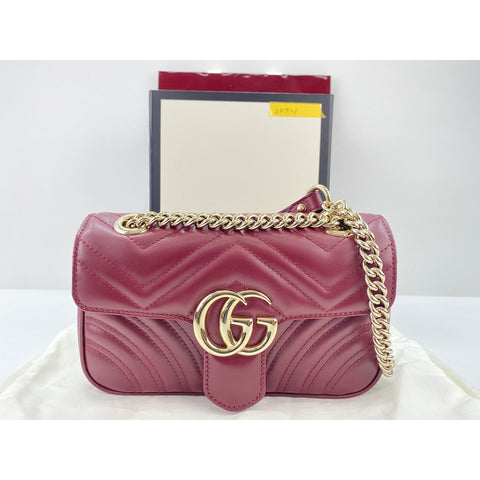 GUCCI GG Marmont Shoulder Bag wine-red WS34003
