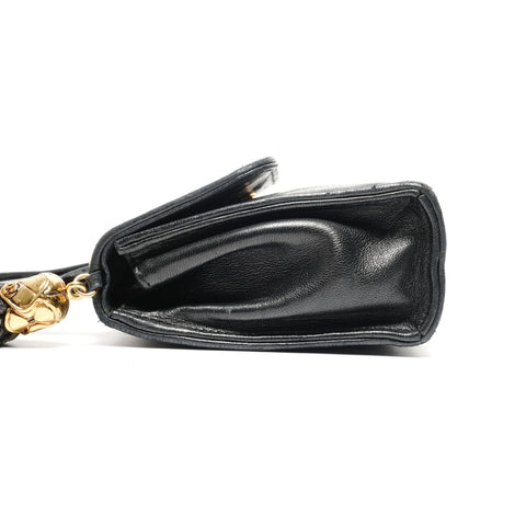 CHANEL 流苏 1989-1991 单肩包 小羊皮 黑色 WS3402