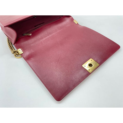 CHANEL Boy Chanel Large Shoulder Bag Red WS34022