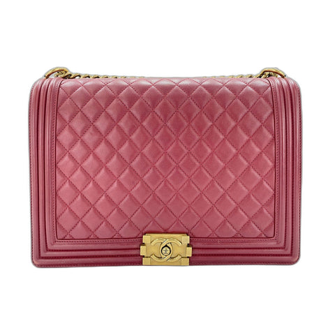 CHANEL Boy Chanel Large Shoulder Bag Red WS34022