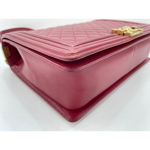 CHANEL Boy Chanel Large Shoulder Bag Red WS34022