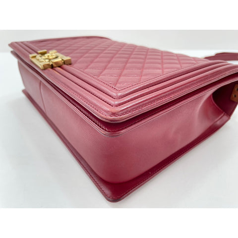 CHANEL Boy Chanel Large Shoulder Bag Red WS34022