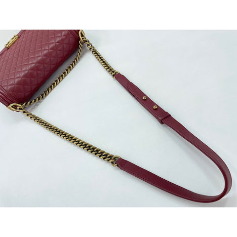 CHANEL Boy Chanel Large Shoulder Bag Red WS34022
