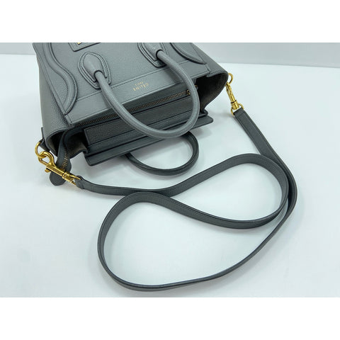 CELINE Luggage Nano Shopper Handbag gray WS34038