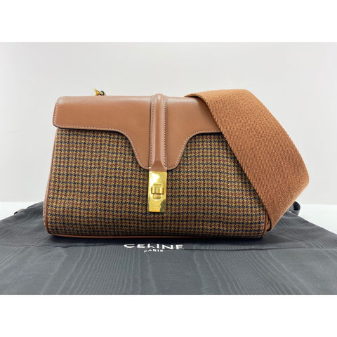 CELINE Teen Soft 16 Shoulder Bag Brown WS34055