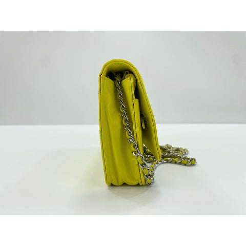 CHANEL Mini Matelasse Shoulder Bag yellow WS34059