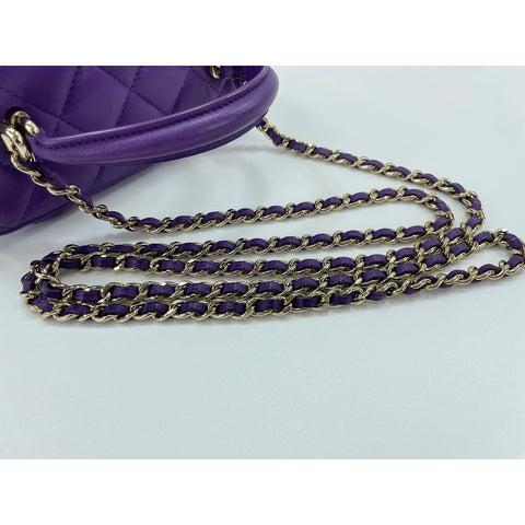 CHANEL Matrasse Shoulder Bag purple WS34060