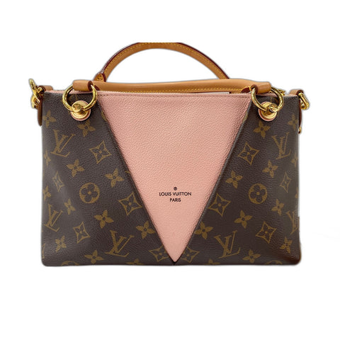LOUIS VUITTON V tote BB Shoulder Bag Brown WS34062