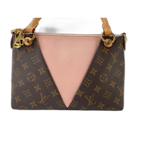 LOUIS VUITTON V tote BB Shoulder Bag Brown WS34062