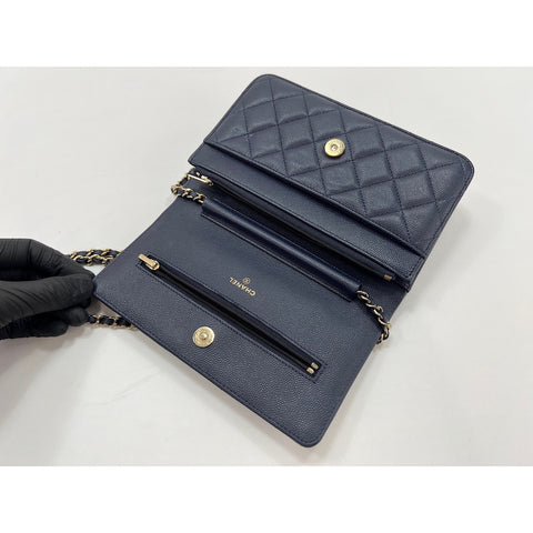 CHANEL Matelasse Shoulder Bag Navy WS34126
