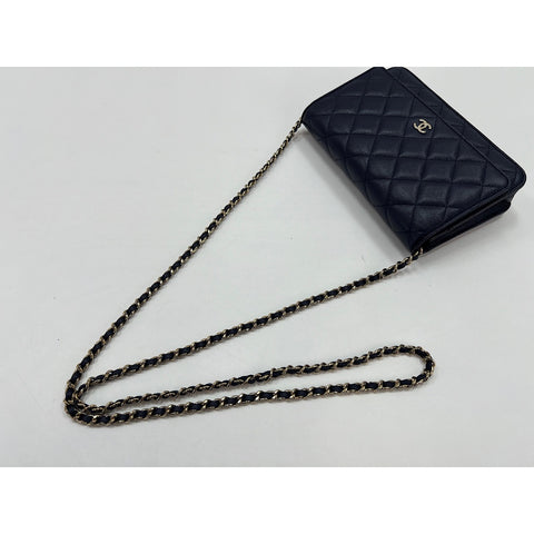CHANEL Matelasse Shoulder Bag Navy WS34126