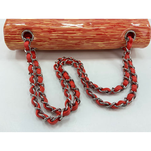 CHANEL stripe Shoulder Bag Orange WS34130