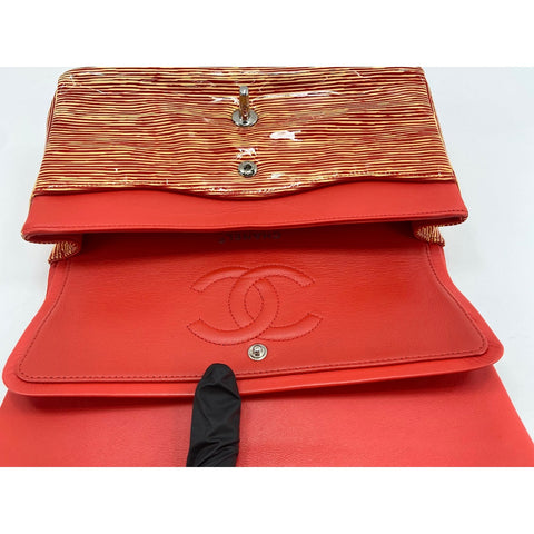 CHANEL stripe Shoulder Bag Orange WS34130