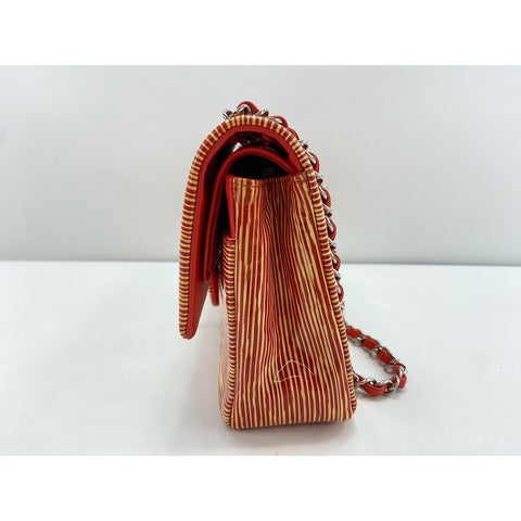 CHANEL stripe Shoulder Bag Orange WS34130