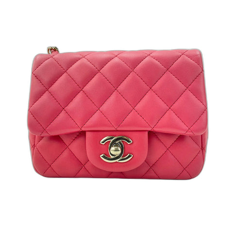 CHANEL Mini Matelasse Shoulder Bag pink WS34142