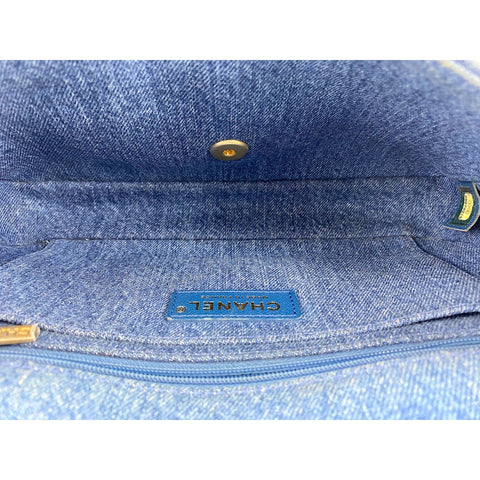 CHANEL Egyptian Line Shoulder Bag blue WS34148