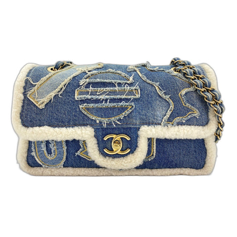CHANEL Egyptian Line Shoulder Bag blue WS34148