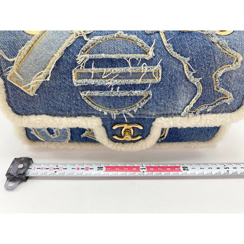 CHANEL Egyptian Line Shoulder Bag blue WS34148