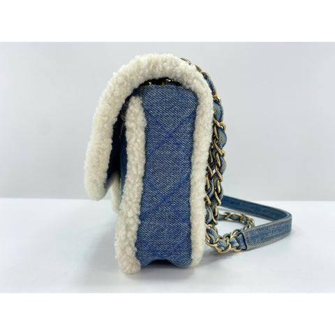 CHANEL Egyptian Line Shoulder Bag blue WS34148