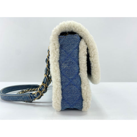CHANEL Egyptian Line Shoulder Bag blue WS34148