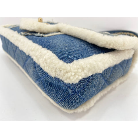 CHANEL Egyptian Line Shoulder Bag blue WS34148