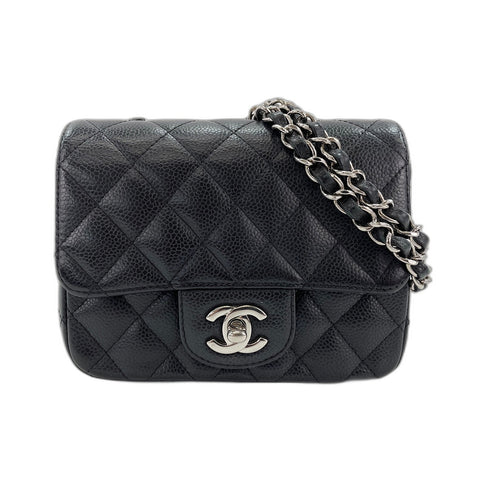 CHANEL Mini Matelasse Shoulder Bag black WS34155