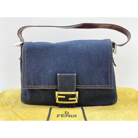 FENDI Mamma bucket Shoulder Bag Navy WS34159