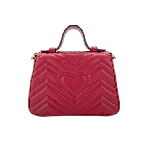 GUCCI GG Marmont mini top handle Shoulder Bag Red WS34165