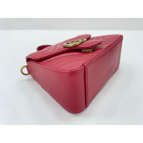 GUCCI GG Marmont mini top handle Shoulder Bag Red WS34165