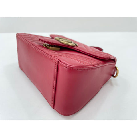 GUCCI GG Marmont mini top handle Shoulder Bag Red WS34165