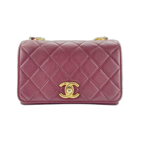 CHANEL Mini Matelasse Shoulder Bag Red WS34166