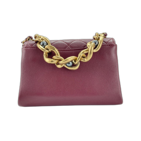 CHANEL Mini Matelasse Shoulder Bag Red WS34166