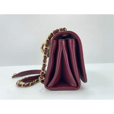 CHANEL Mini Matelasse Shoulder Bag Red WS34166