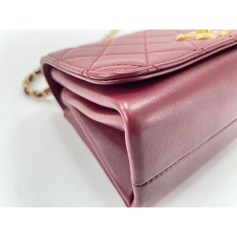 CHANEL Mini Matelasse Shoulder Bag Red WS34166