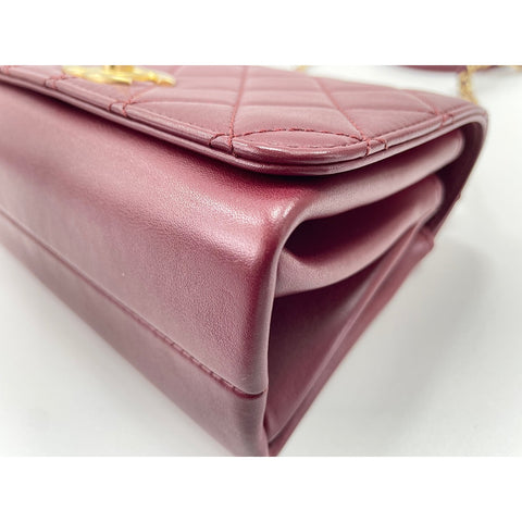 CHANEL Mini Matelasse Shoulder Bag Red WS34166